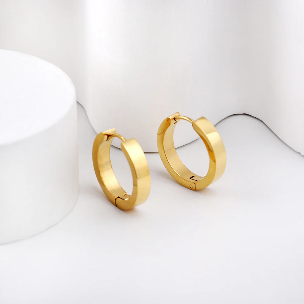 Golden Sleek Hoops ~ Waterproof