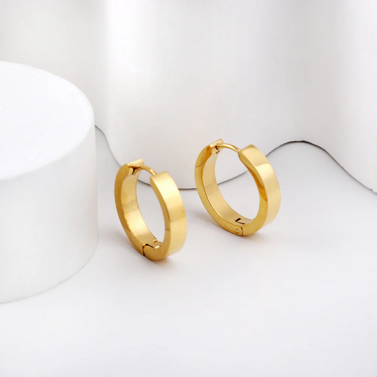 Golden Sleek Hoops ~ Waterproof