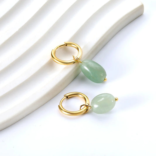 Seafoam Glint Hoops ~ Waterproof