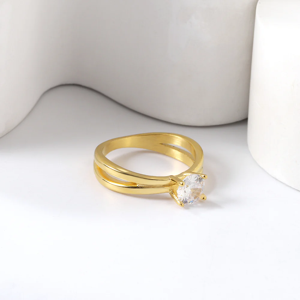 Saltlight Solitaire Gold Ring ~ Waterproof