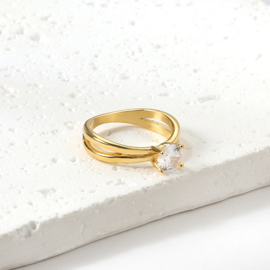 Saltlight Solitaire Gold Ring ~ Waterproof