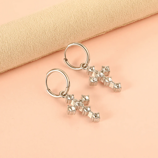 Grace Cross Earrings ~ Waterproof