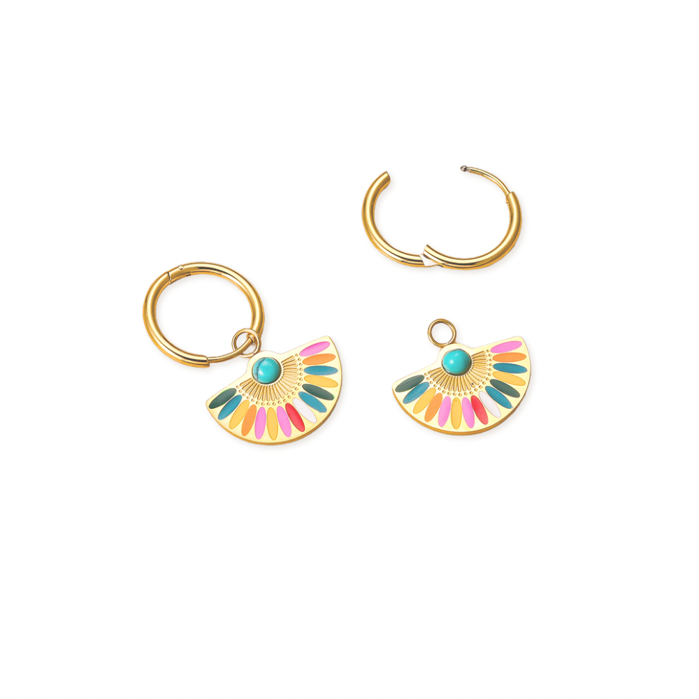 Blooming Sunset Earrings ~ Waterproof