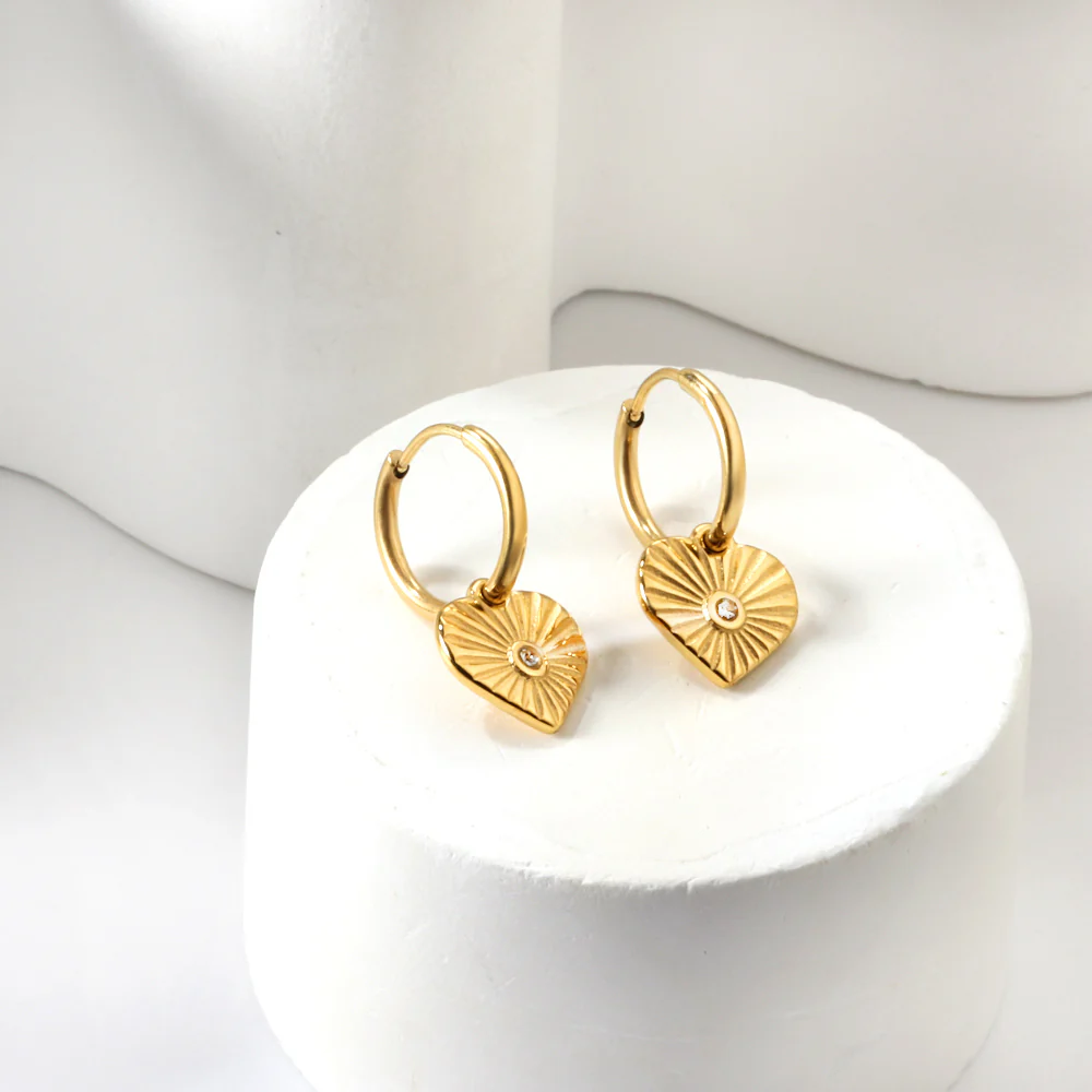 Sunburst Heart Hoops ~ Waterproof