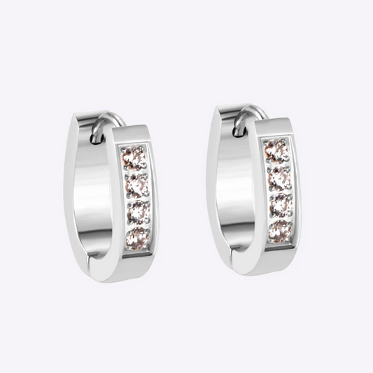 Evara Diamanté Steel Hoops ~ Waterproof