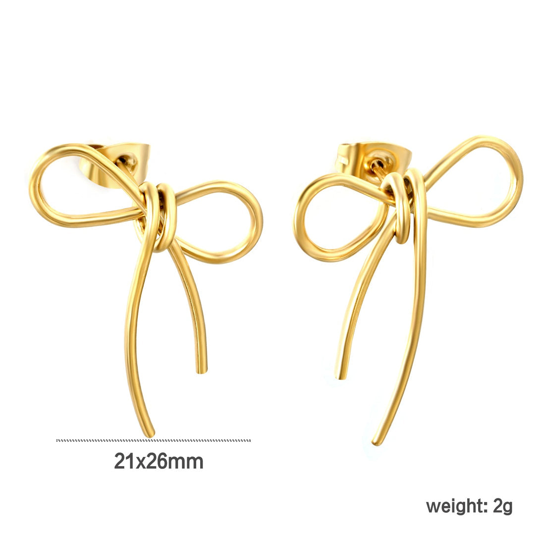 Jolie Bow Studs ~ Waterproof