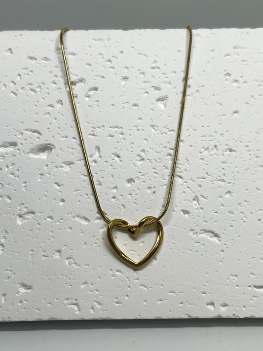 Vegas Heart Necklace - Gold ~ Waterproof