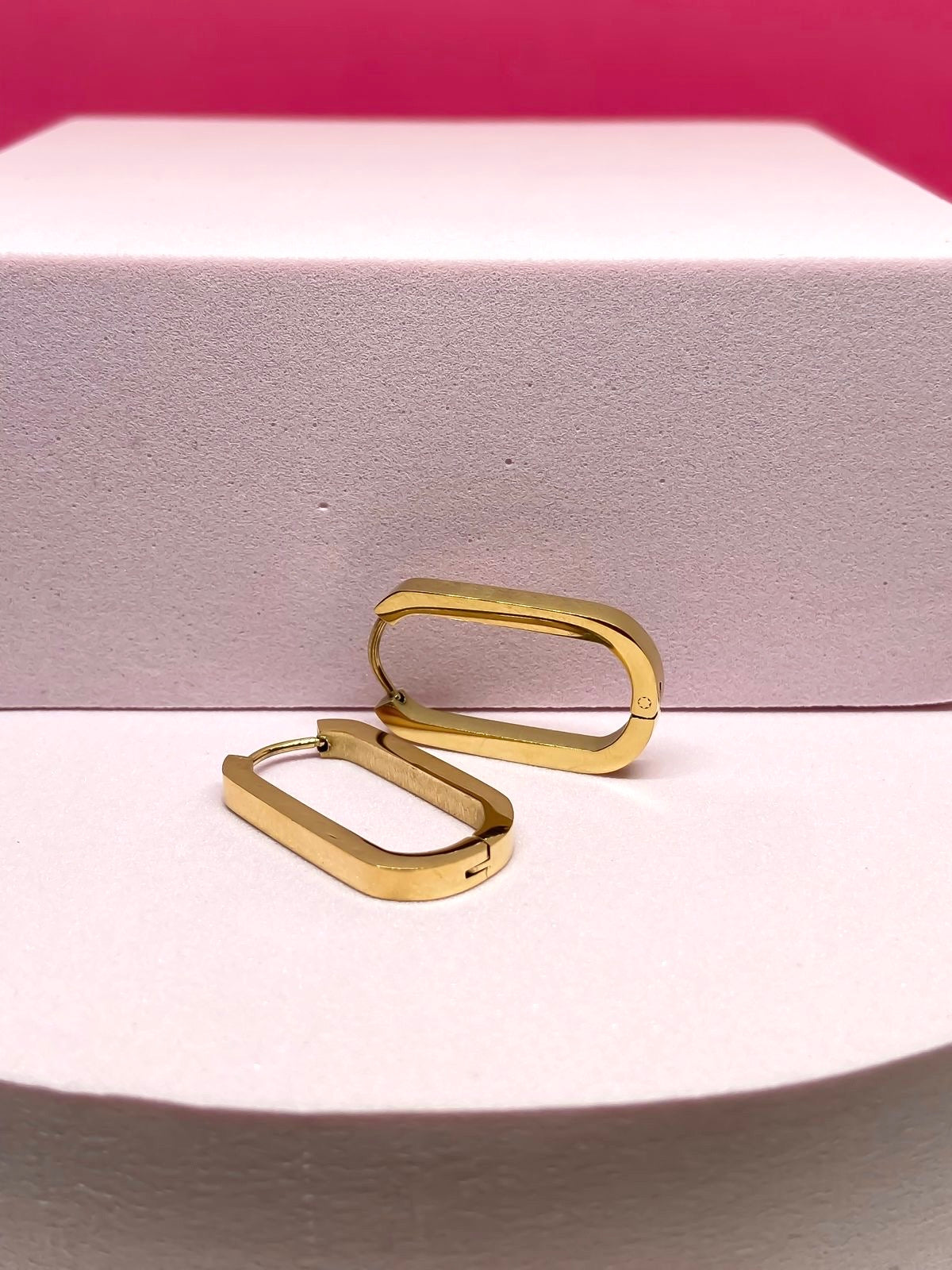 Sonya Gold Oval Hoops ~ Waterproof