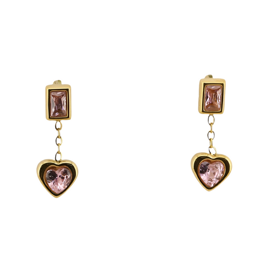 Dear Heart Drop Earrings ~ Waterproof