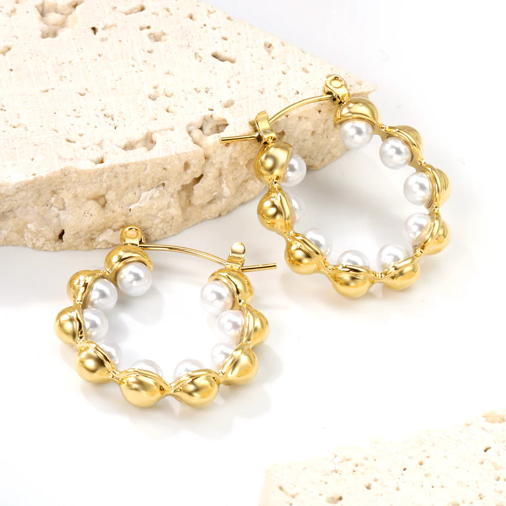 Aqua Pearl Hoops ~ Waterproof