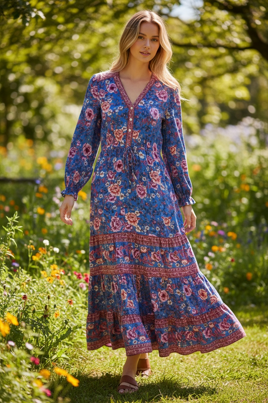 Indigo Blossom Dress
