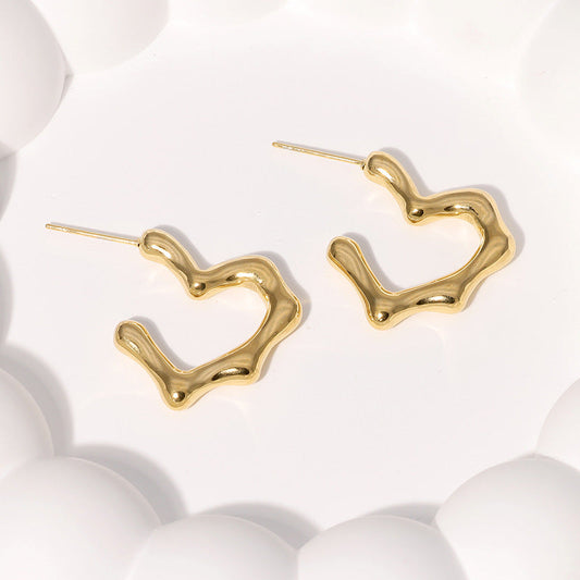 Charity Heart Earrings - Gold ~ Waterproof