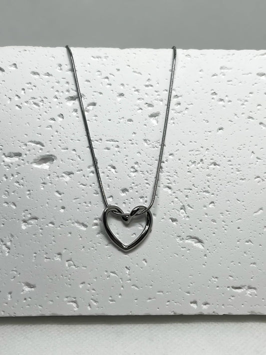 Vegas Heart Necklace - Silver ~ Waterproof