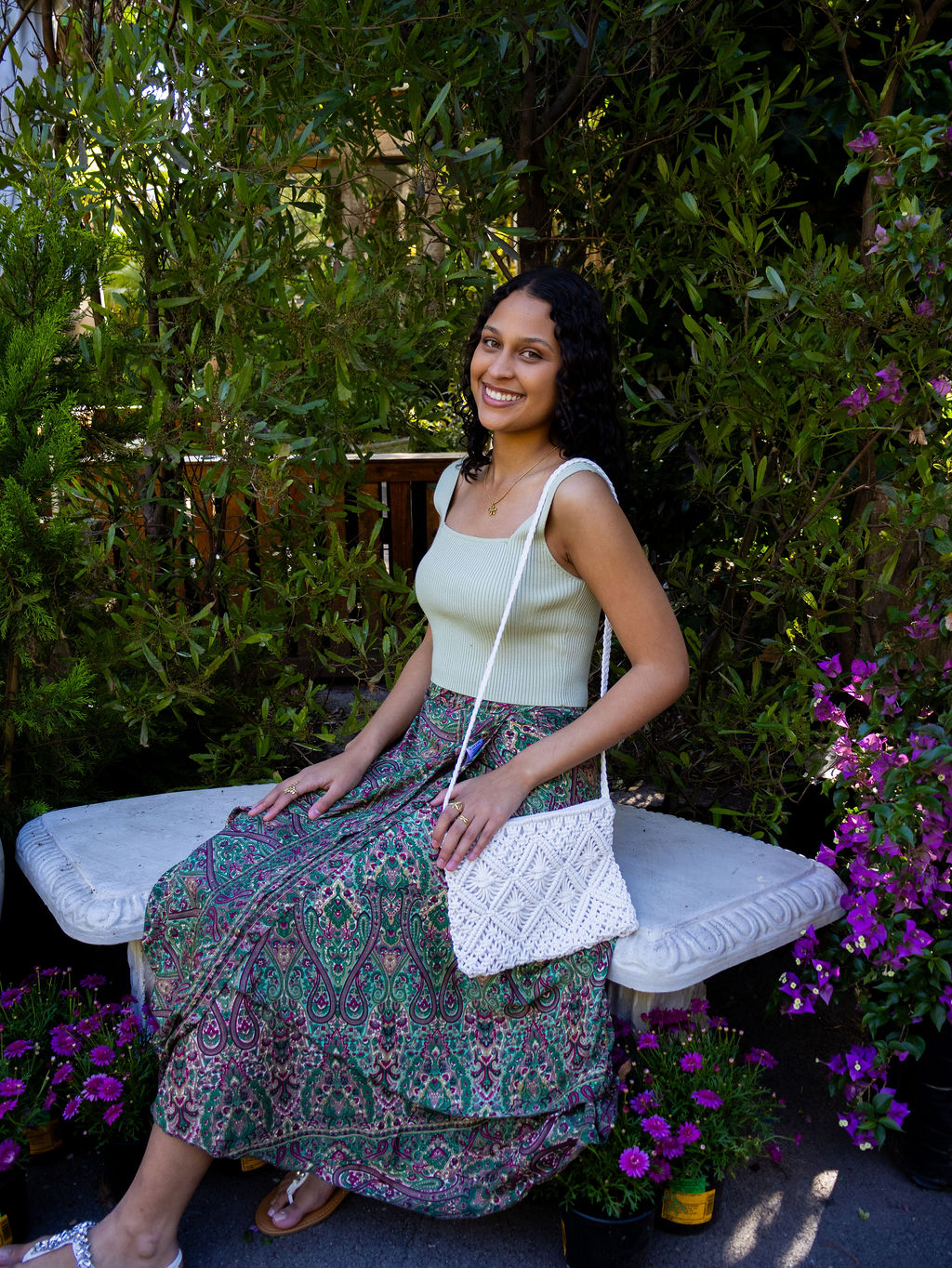 Sundown Wrap Skirt ~ Olive Bloom