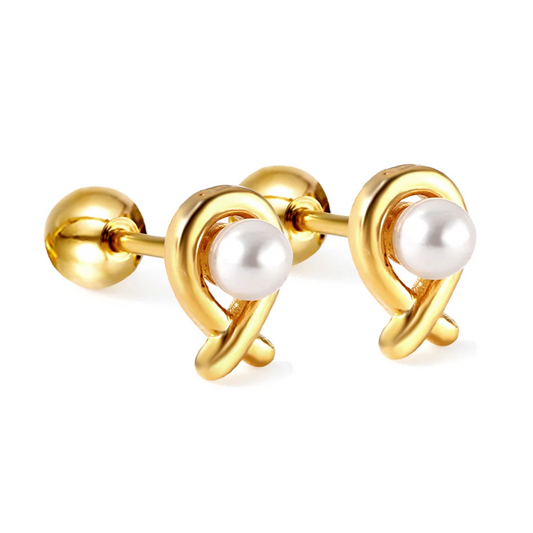 Infinity Pearl Studs ~ Waterproof