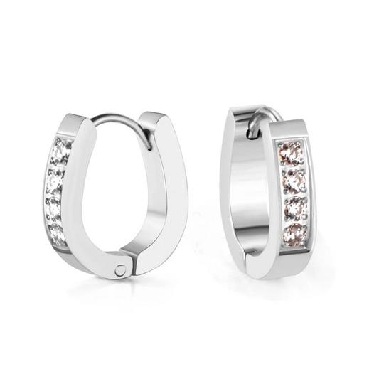 Evara Diamanté Steel Hoops ~ Waterproof