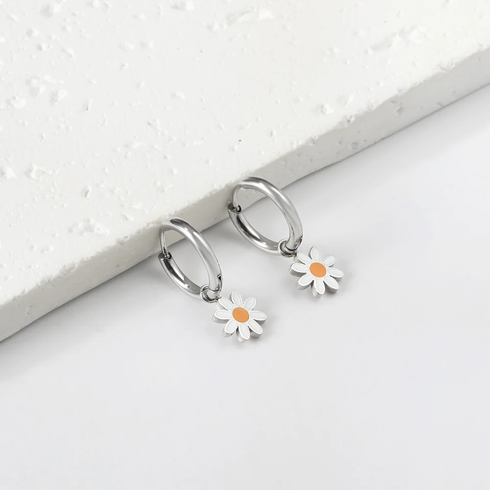 Petal Charm Mini Hoops ~ Waterproof