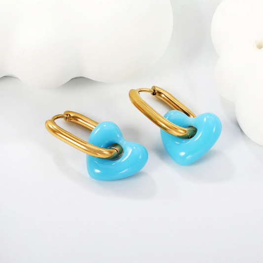 Bubble Pop Heart Earrings ~ Waterproof