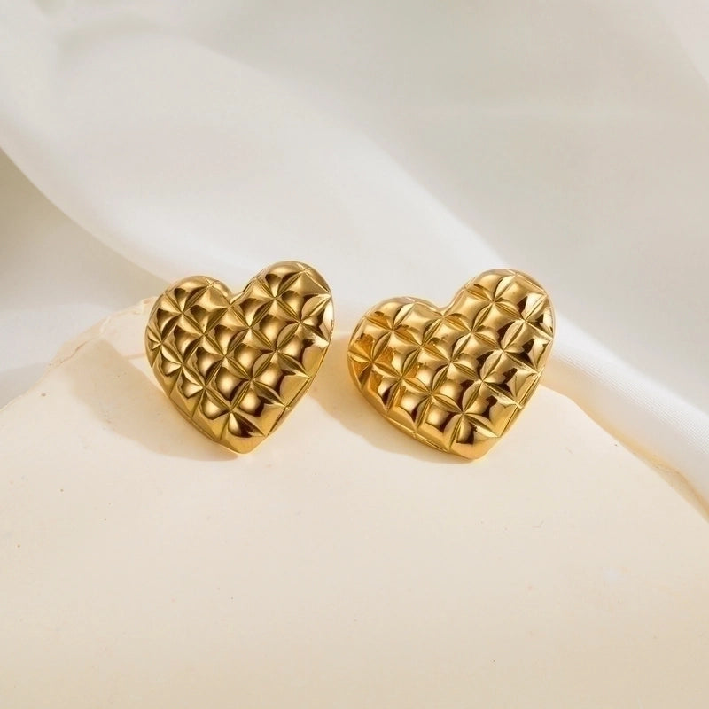 Monaco Heart Earrings - Gold ~ Waterproof