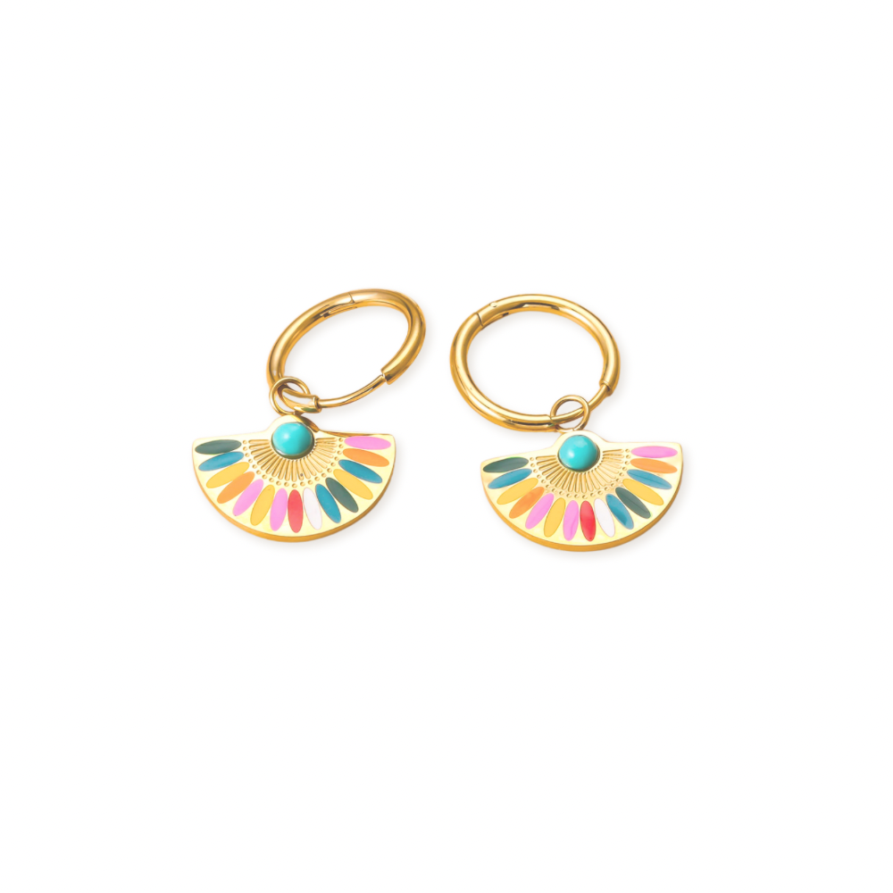 Blooming Sunset Earrings ~ Waterproof