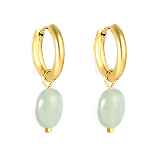 Seafoam Glint Hoops ~ Waterproof