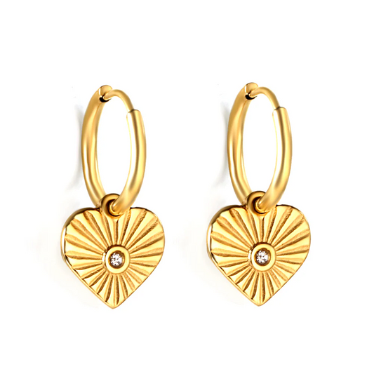 Sunburst Heart Hoops ~ Waterproof