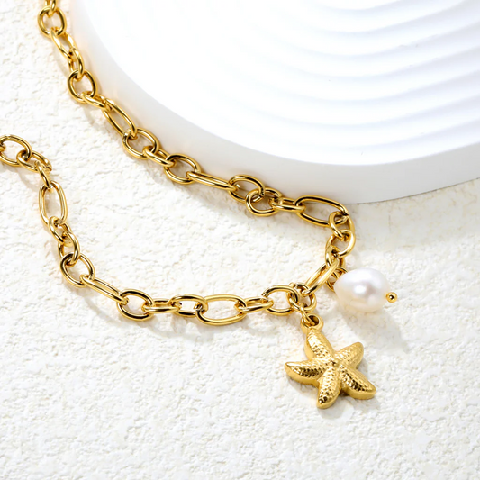 Tide & Pearl Necklace ~ Waterproof