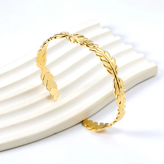 Olympia Leaf Bangle ~ Waterproof