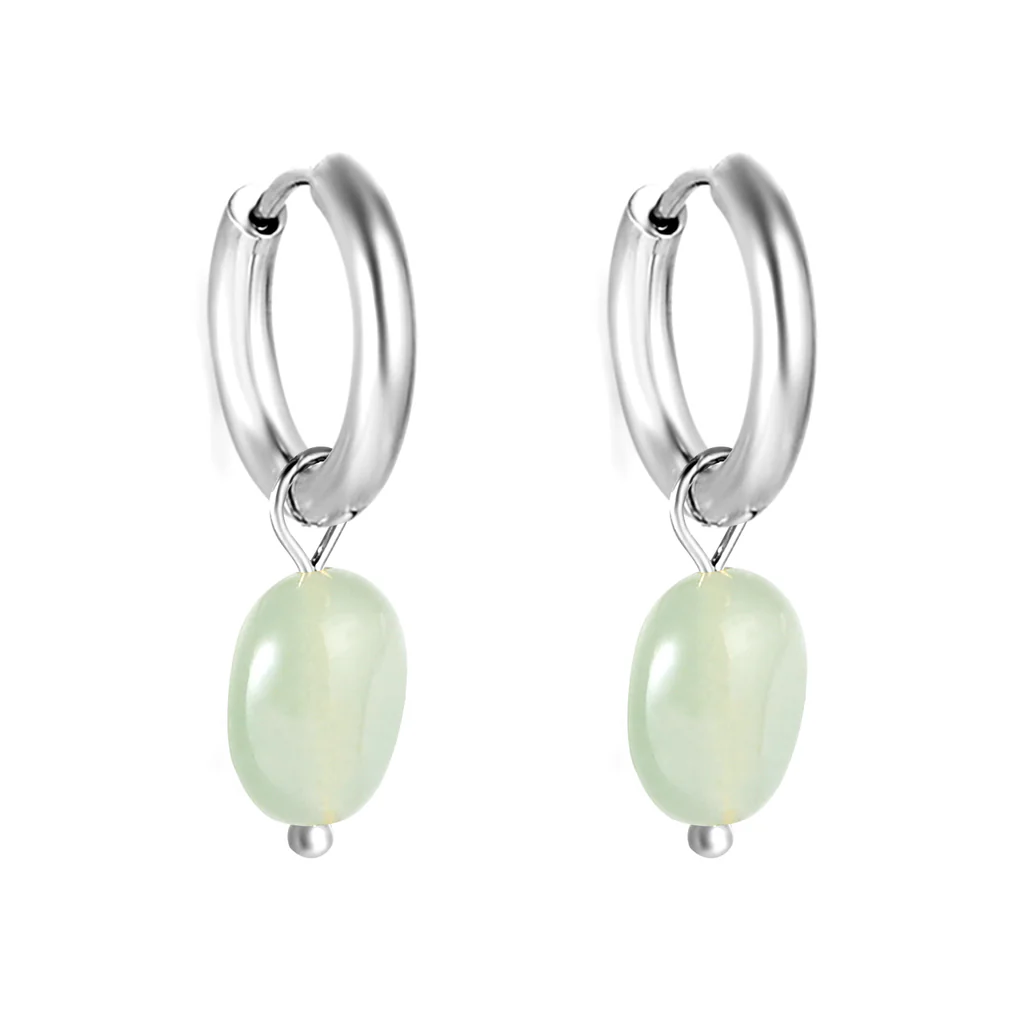 Seafoam Glint Steel Hoops ~ Waterproof