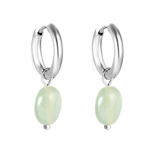 Seafoam Glint Steel Hoops ~ Waterproof
