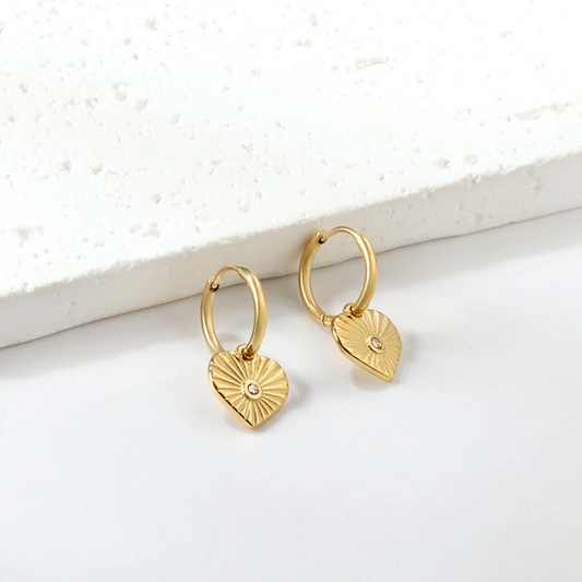 Sunburst Heart Hoops ~ Waterproof