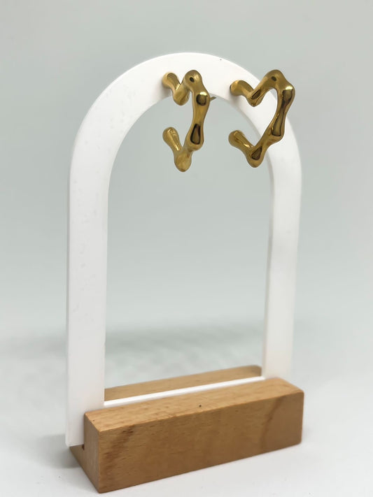 Charity Heart Earrings - Gold ~ Waterproof