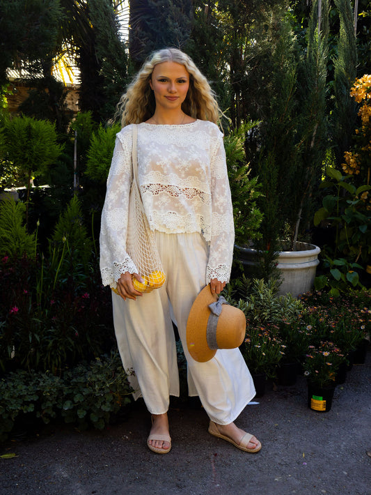 Isla Lace Top ~ White