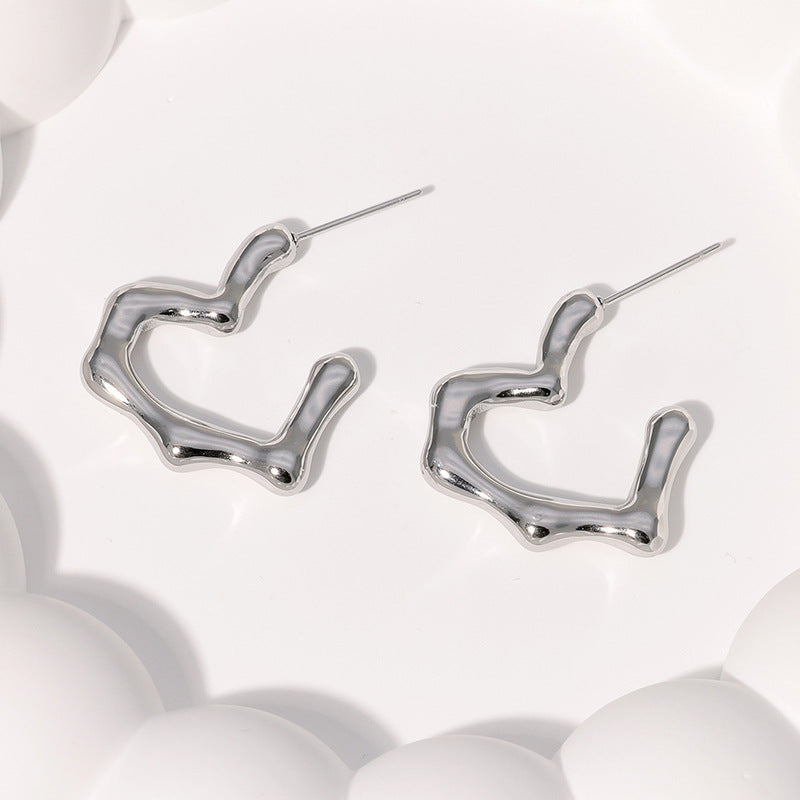 Charity Heart Earrings - Silver ~ Waterproof