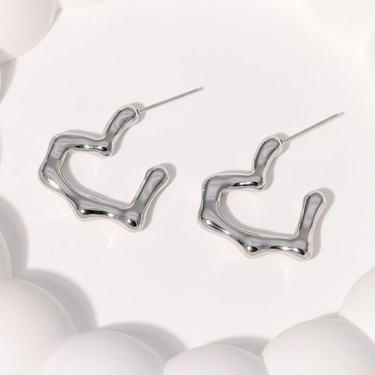 Charity Heart Earrings - Silver ~ Waterproof