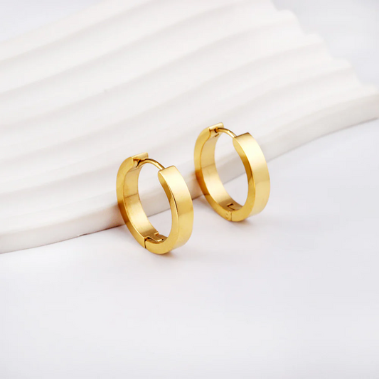 Golden Sleek Hoops ~ Waterproof