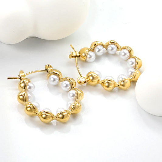 Aqua Pearl Hoops ~ Waterproof
