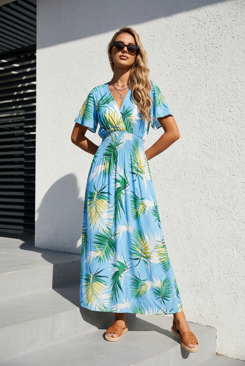 Ensley Dress ~ Pastel Palm