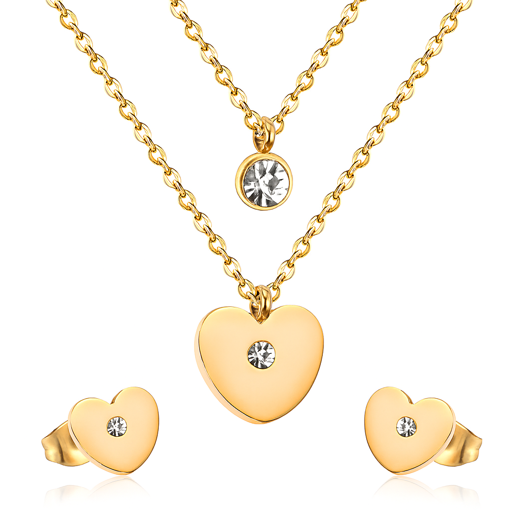 Mini Amour Necklace & Earrings Set ~ Waterproof