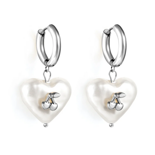 Cherry Pearl Hoops ~ Waterproof