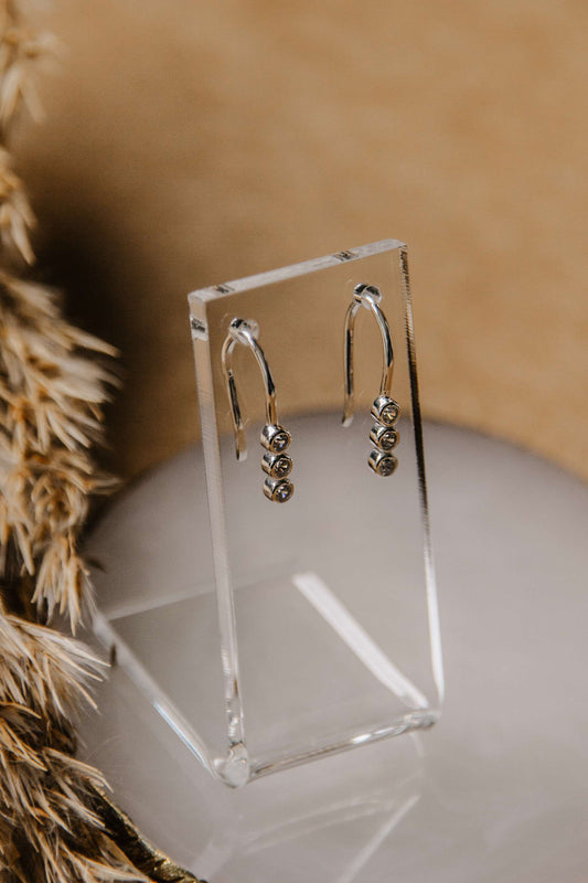 Cubic Zirconia Dangle Earrings ~ 925 Silver