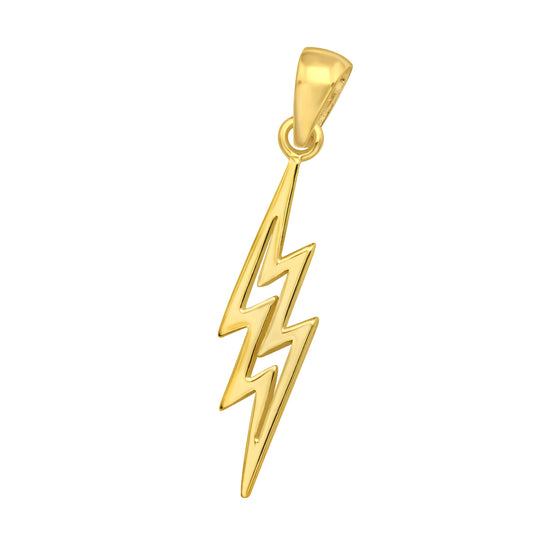 Thunderbolt Gold Plated 925 Silver Pendant