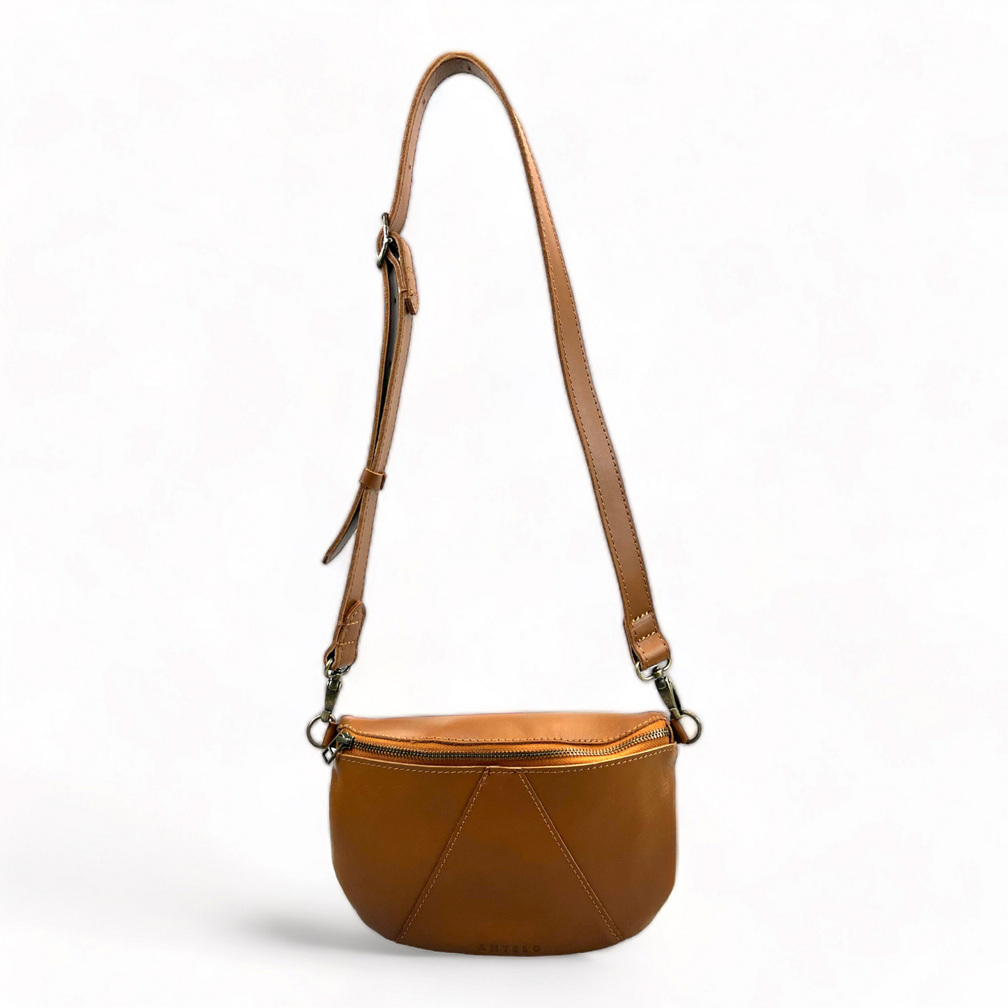 Antelo Ruby Classic Adjustable Leather Moon-Bag Crossbody