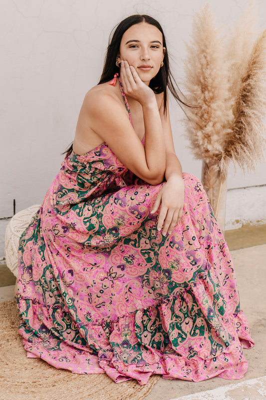 Sunlit Sand Dress ~ Cerise