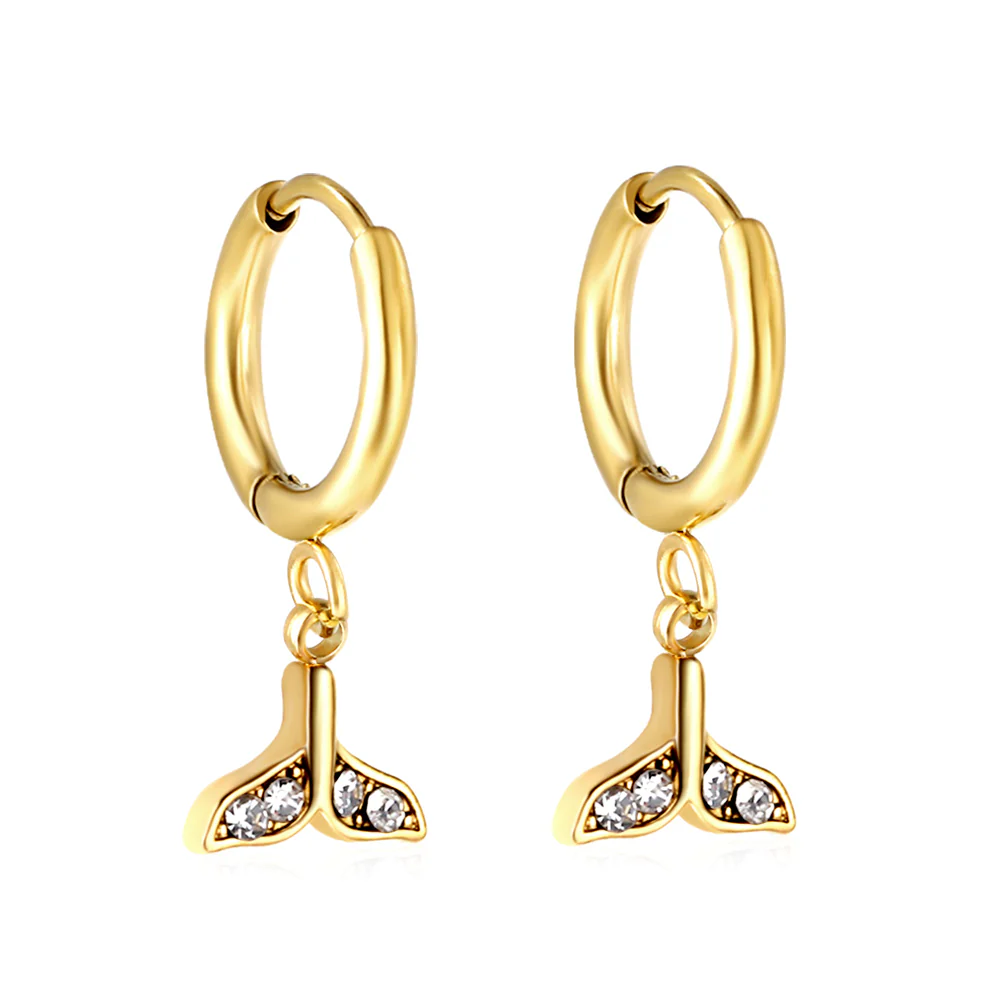 Ocean Tail Mini Hoops ~ Waterproof