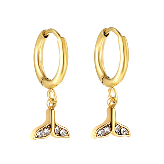 Ocean Tail Mini Hoops ~ Waterproof