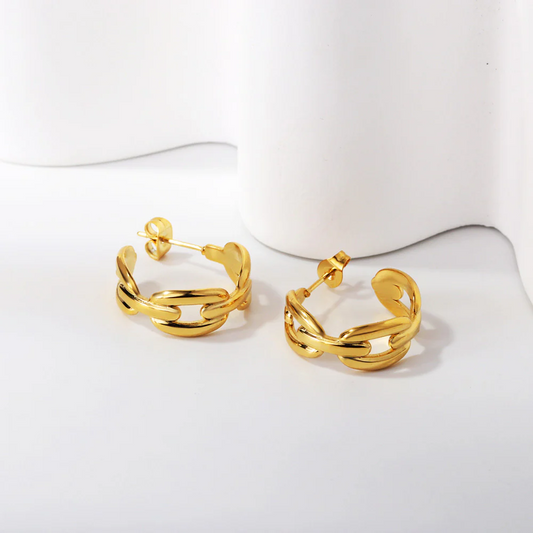 Linked Horizon Hoops ~ Water and Tarnish Resistant
