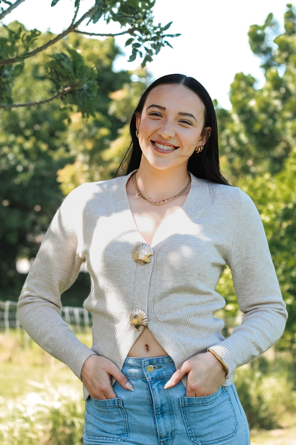Shell Button Cardigan