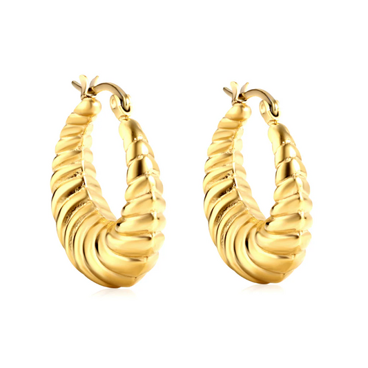 Golden Shell Earrings ~ Waterproof