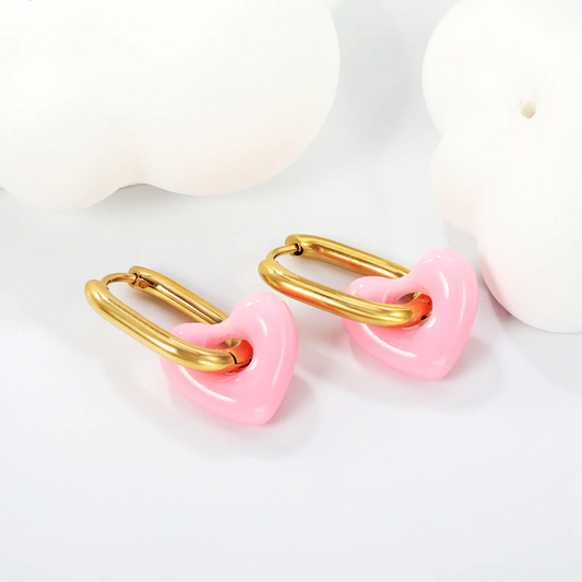 Bubble Pop Heart Earrings ~ Waterproof